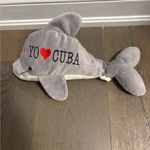 I love Cuba large gray dolphin plush toy brand new
